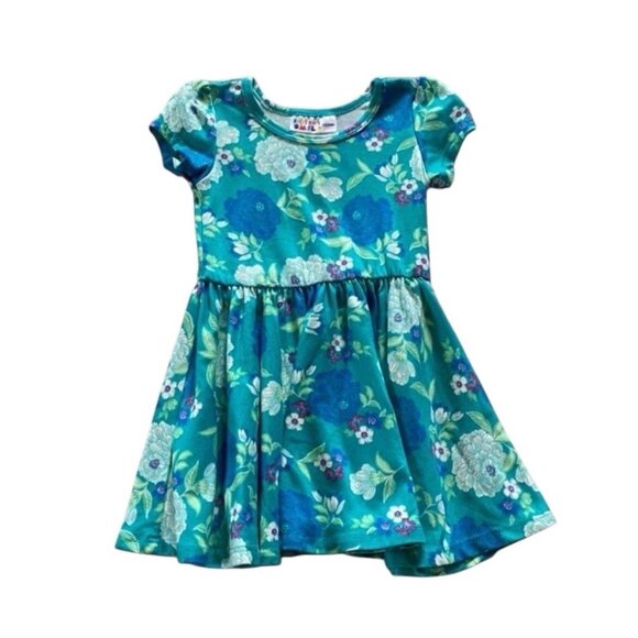 Dot Dot Smile Toddler Girls Peony Print Dress Size 12-24 Months - Picture 1 of 4